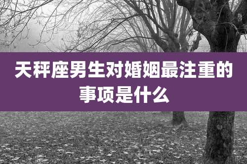 天秤座男生对婚姻最注重的事项是什么