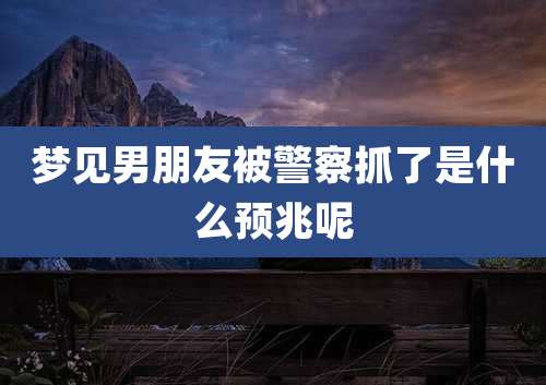梦见男朋友被警察抓了是什么预兆呢