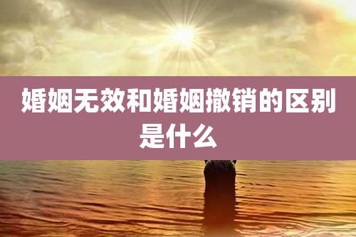婚姻无效和婚姻撤销的区别是什么