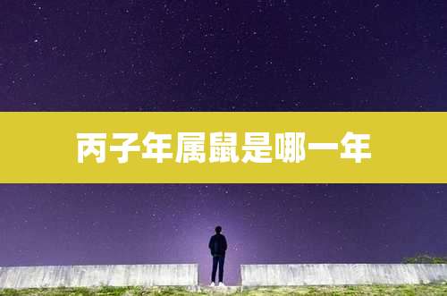 丙子年属鼠是哪一年