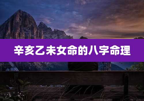 辛亥乙未女命的八字命理