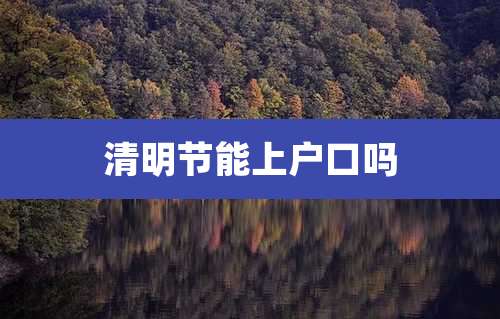 清明节能上户口吗