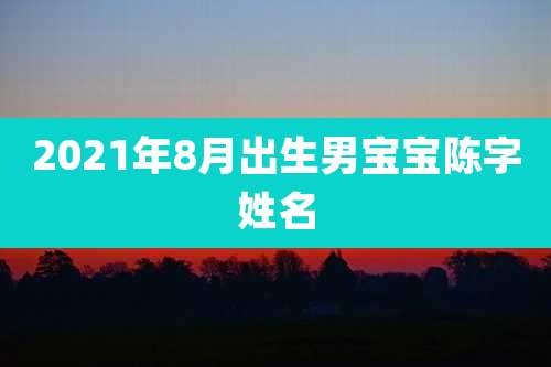 2021年8月出生男宝宝陈字姓名