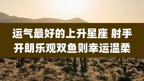 运气最好的上升星座 射手开朗乐观双鱼则幸运温柔