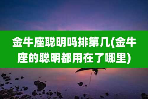 金牛座聪明吗排第几(金牛座的聪明都用在了哪里)