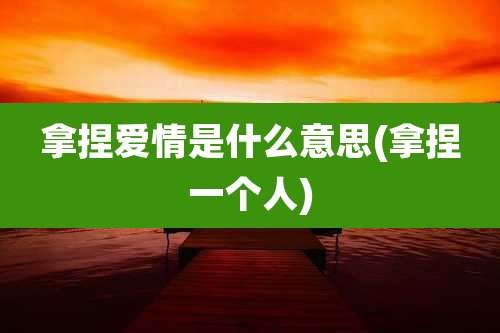 拿捏爱情是什么意思(拿捏一个人)