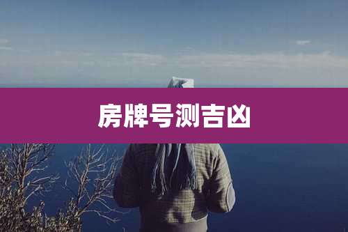 房牌号测吉凶