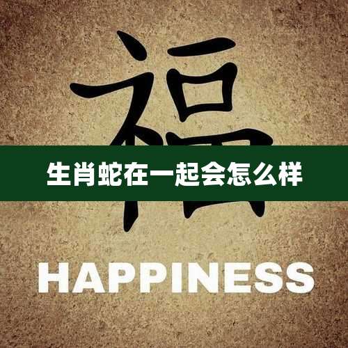 生肖蛇在一起会怎么样