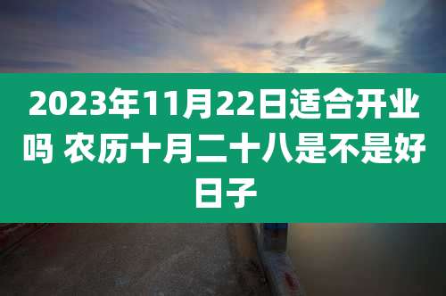 2023年11月22日适合开业吗 农历十月二十八是不是好日子