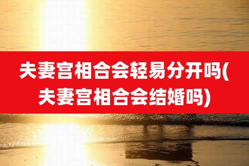 夫妻宫相合会轻易分开吗(夫妻宫相合会结婚吗)