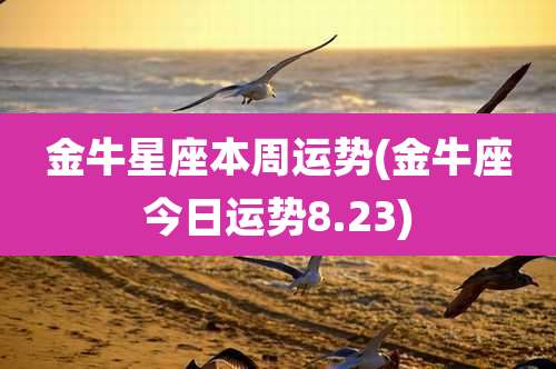 金牛星座本周运势(金牛座今日运势8.23)