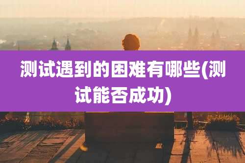 测试遇到的困难有哪些(测试能否成功)