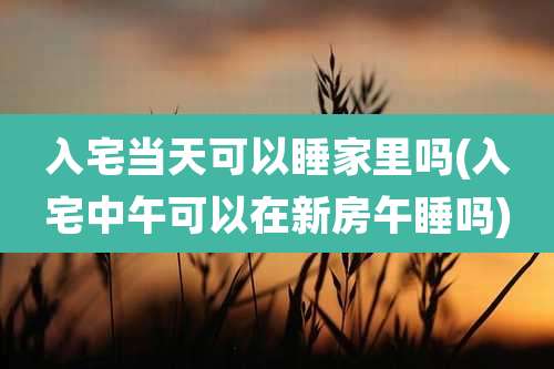 入宅当天可以睡家里吗(入宅中午可以在新房午睡吗)