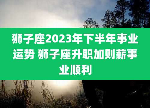 狮子座2023年下半年事业运势 狮子座升职加则薪事业顺利