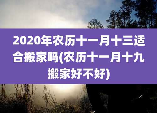 2020年农历十一月十三适合搬家吗(农历十一月十九搬家好不好)