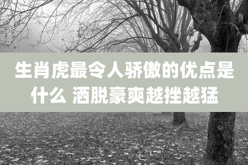 生肖虎最令人骄傲的优点是什么 洒脱豪爽越挫越猛