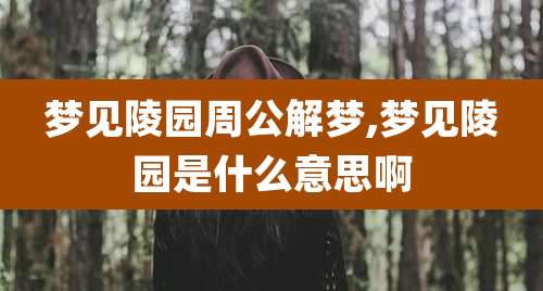 梦见陵园周公解梦,梦见陵园是什么意思啊