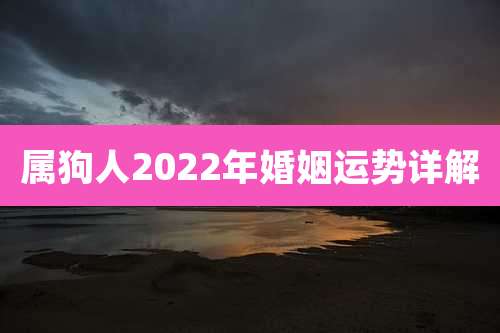 属狗人2022年婚姻运势详解