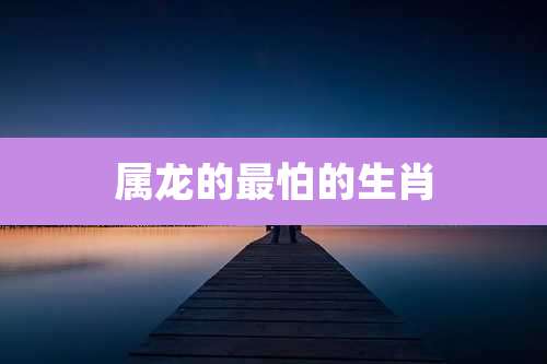 属龙的最怕的生肖