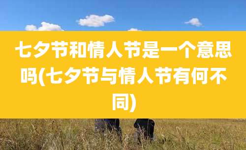 七夕节和情人节是一个意思吗(七夕节与情人节有何不同)