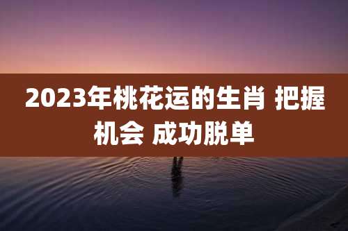 2023年桃花运的生肖 把握机会 成功脱单