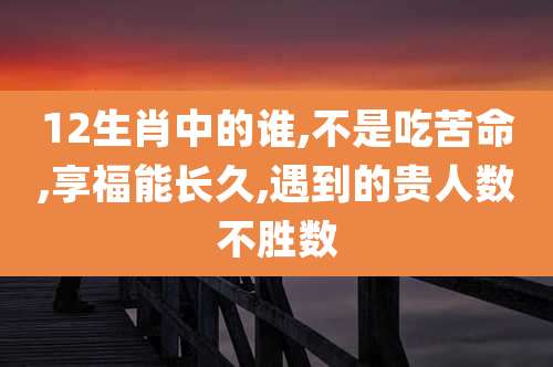 12生肖中的谁,不是吃苦命,享福能长久,遇到的贵人数不胜数
