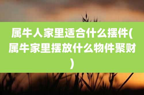 属牛人家里适合什么摆件(属牛家里摆放什么物件聚财)