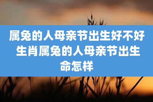 属兔的人母亲节出生好不好 生肖属兔的人母亲节出生命怎样