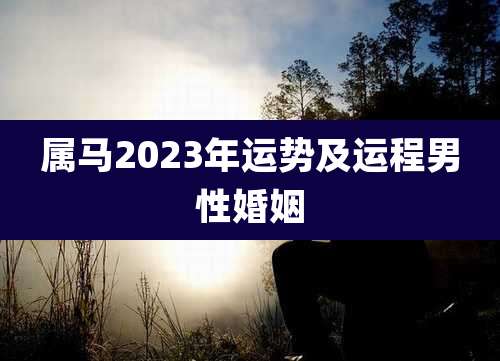属马2023年运势及运程男性婚姻