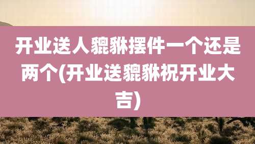 开业送人貔貅摆件一个还是两个(开业送貔貅祝开业大吉)