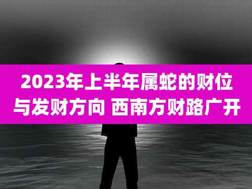2023年上半年属蛇的财位与发财方向 西南方财路广开