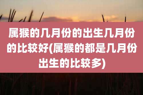 属猴的几月份的出生几月份的比较好(属猴的都是几月份出生的比较多)