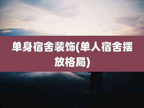 单身宿舍装饰(单人宿舍摆放格局)