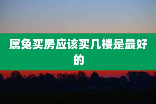 属兔买房应该买几楼是最好的