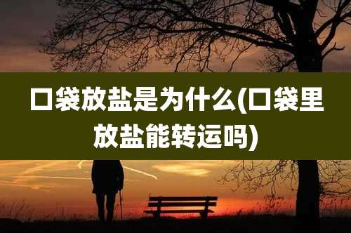 口袋放盐是为什么(口袋里放盐能转运吗)