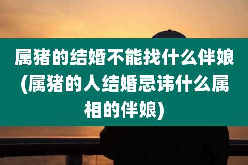 属猪的结婚不能找什么伴娘(属猪的人结婚忌讳什么属相的伴娘)