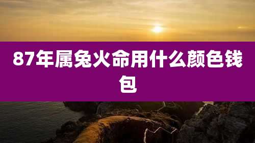 87年属兔火命用什么颜色钱包