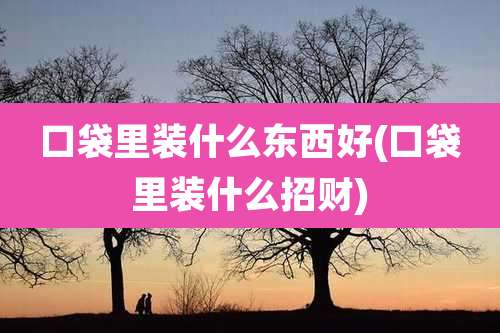 口袋里装什么东西好(口袋里装什么招财)