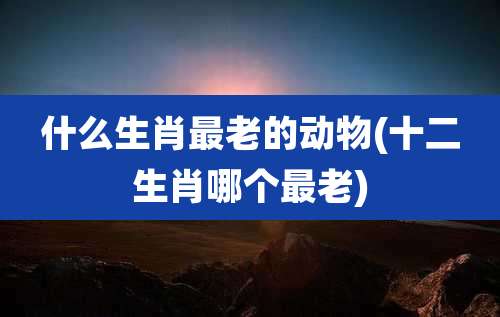 什么生肖最老的动物(十二生肖哪个最老)