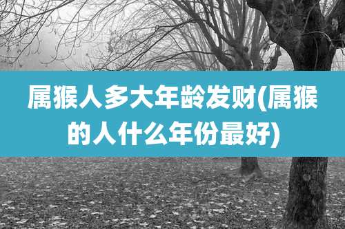 属猴人多大年龄发财(属猴的人什么年份最好)