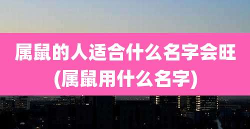 属鼠的人适合什么名字会旺(属鼠用什么名字)
