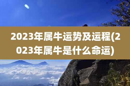 2023年属牛运势及运程(2023年属牛是什么命运)