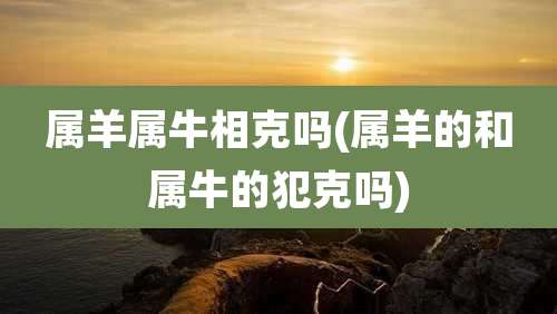 属羊属牛相克吗(属羊的和属牛的犯克吗)