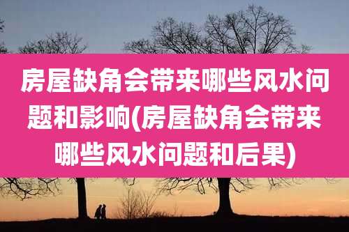 房屋缺角会带来哪些风水问题和影响(房屋缺角会带来哪些风水问题和后果)