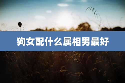 狗女配什么属相男最好