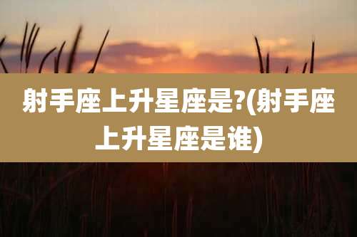 射手座上升星座是?(射手座上升星座是谁)