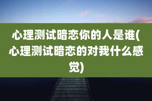心理测试暗恋你的人是谁(心理测试暗恋的对我什么感觉)
