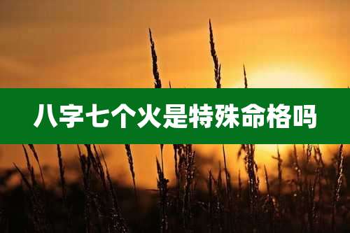 八字七个火是特殊命格吗