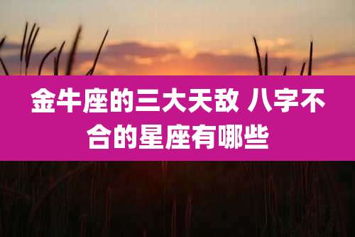 金牛座的三大天敌 八字不合的星座有哪些