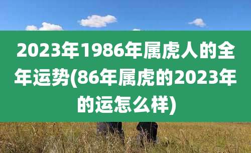 2023年1986年属虎人的全年运势(86年属虎的2023年的运怎么样)